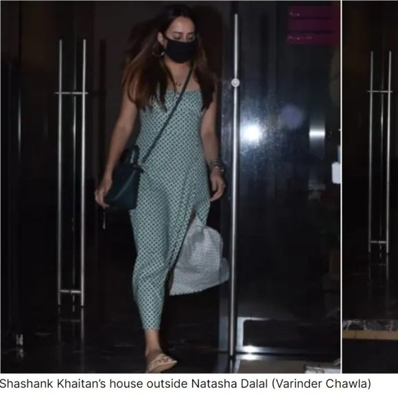 Zara Turquoises Linen Blend Polka Dot Dress - Picture 8 of 10